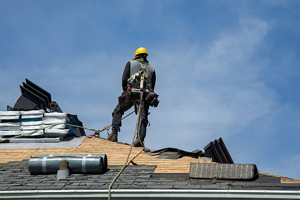 Professional Gutter Installation technician working in Hillsdale, IL